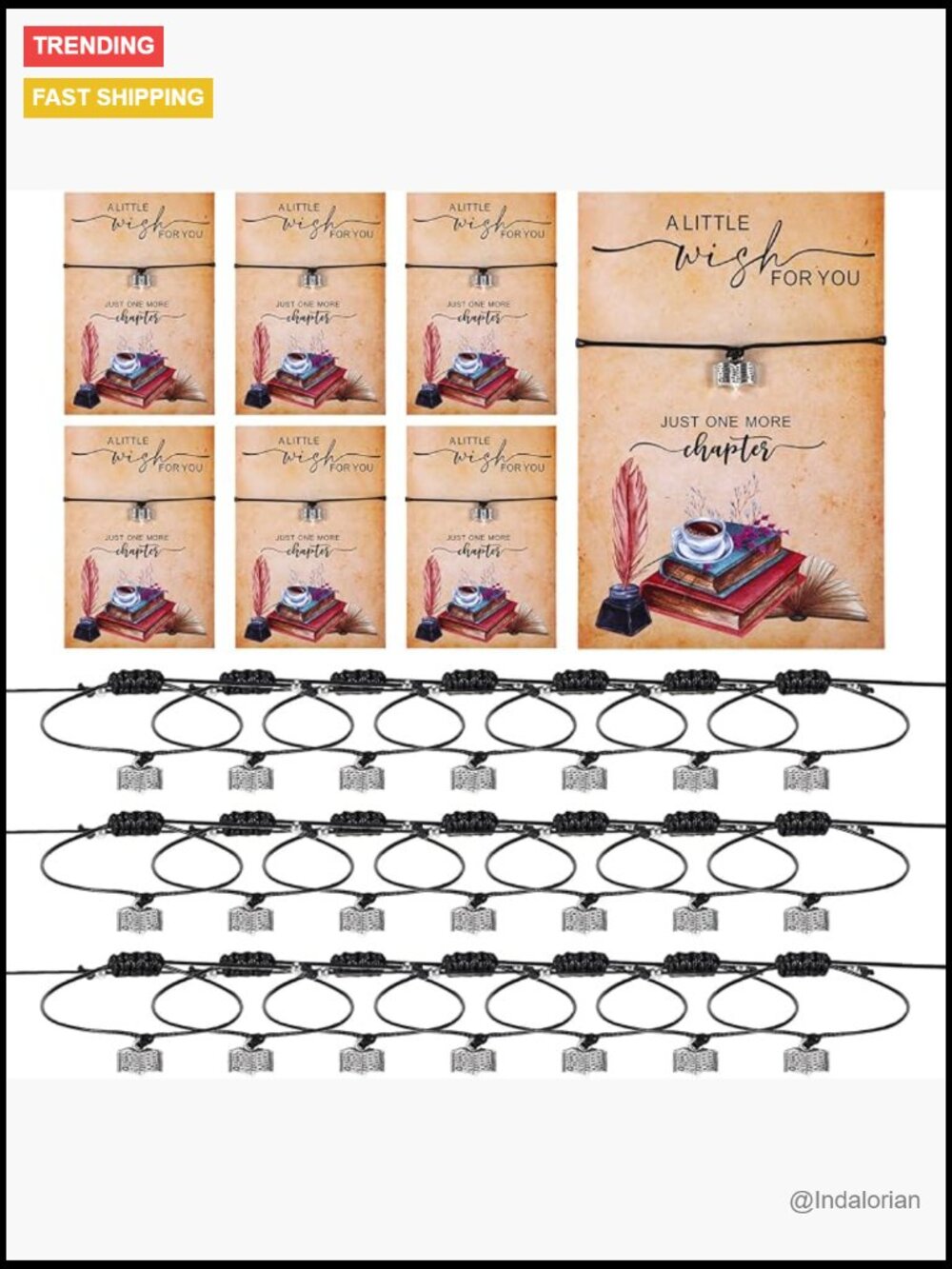 25 Book Charm Bracelets Adjustable Friendship Bracelets Book Lover Gifts for